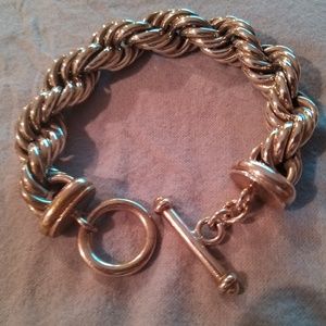 Spiral helix style styling silver bracelet